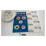 SESQUICENTENNIAL PLATE, PINS