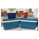2 RUBBERMAID COOLERS, PLAYMATE, SLIMJIM,no lid