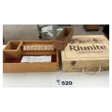 WOOD WINE BOX, CHEESE BOX, WOOD DICE GAME
