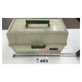 PLASTIC TACKLE BOX WITH CONTENTS