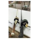 2 SPIN CAST ROD AND REELS