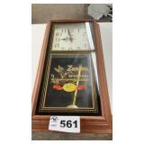 ZANDER. BATTERY OPERATED CLOCK, 12 x 24