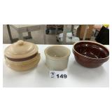 STONEWARE, BEAN POT, CROCK
