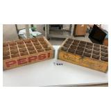 2 WOOD SODA CRATES