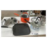 PAN, SKILLET, PAPER. TOWEL HOLDER