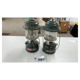 2 COLEMAN GAS LANTERNS, 1986, 1987