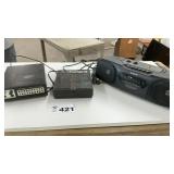 SONY AM/FM CASSETTE, REALISTIC SCANNER, BATTERY