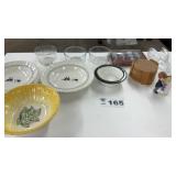 BOWLS, PYREX, SALAD FORKS, COASTERS