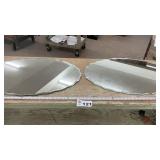 2 OVAL HANGING MIRRORS