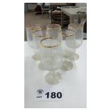 GOLD RIMMED WINE GLASSES