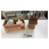 WHITEDOVER  DINNERWARE, KNIFE BLOCK