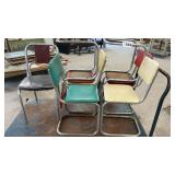 7 RETRO KITCHEN CHAIRS, DIFFERENT, cart not