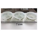 3 PYREX BOWLS