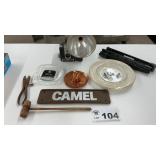 BROWNIE CAMERA, ASHTRAYS, OTHER