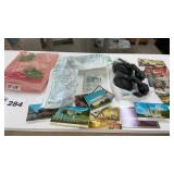 PLASTIC TABLE CLOTH, EAR PROTECTION, POST CARDS