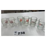 6 A&W MINI MUGS, 3 DIFFERENT LOGOS