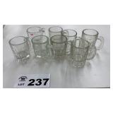 8 A&W MINI MUGS, CLEAR LOGO