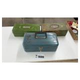 3 METAL TACKLE BOXES, EMPTY