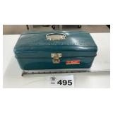 WESTERN AUTO METAL TACKLE BOX WITH CONTENTS
