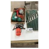 BOX END WRENCH SET, 12 VOLT INFLATER, 2 DRILLS