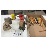 PENCIL SHARPENERS, PENCILS, PORTABLE CLOTHES LINE