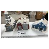 CERAMIC SNOW COVERED BUILDING