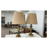 2 MATCHING BRASS TABLE LAMPS