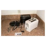 2 TOASTERS, HAND MIXER