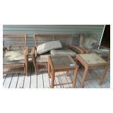5 PIECE BROWN WICKER SET