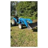 LS TRACTOR, MT350E,  LL4105 LOADER WITH FORKS,