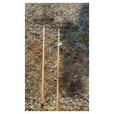 2 GARDEN RAKES
