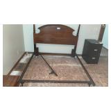 WOOD BED, FRAME MEASURES 60 INCHES WIDE