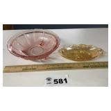 JEANNETTE GLASS PINK CHERRY BOWL, INDIANA GLASS