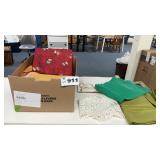 BOX FULL TABLE CLOTHES, PLACEMATS