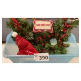 CHRISTMAS GREENERY WITH LIDDED TOTE