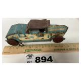 VINTAGE BLUE AND WHITE LITHOGRAPH TIN WIND UP