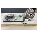 WOOFD SIGN, WOOD BIRDHOUSE