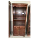LIGHTED BOOKCASE WITH BOTTOM DOORS, 30 WIDE, 18