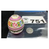 HAND PAINTED LIMOGES PORCELAIN EGG TRINKET BOX