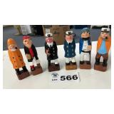 WOOD FIGURES, 5 1/2 TALL, DIFFERENT LOCATIONS