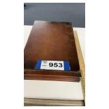 WOODEN FLATWARE BOX, EMPTY
