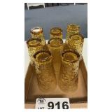 ANCHOR HOCKING HONEY GOLD AMBER CRINKLE GLASS