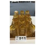 12 ANCHOR HOCKING HONEY GOLD AMBER CRINKLE G