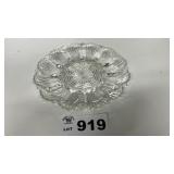 1950 ANCHOR HOCKING CLEAR GLASS DEVILED EGG PLATE