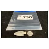 CHIPPED STONE POINT, ARROWHEAD OR DART, CHERT OR