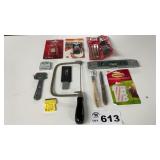 LEVEL, COPING SAW, SHARPENING STONE, OTHER