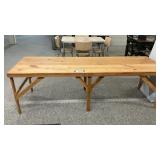 WOODEN TRESTLE TABLE, 28 x 88