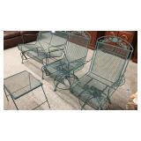 4 PIECE WROUGHT IRON MESH PATIO SET, SWIVEL