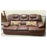 BROWN VINYL COUCH/HIDE-A-BED