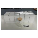 12 GLASSES, WOOD LIDS WITH STRAW HOLE,